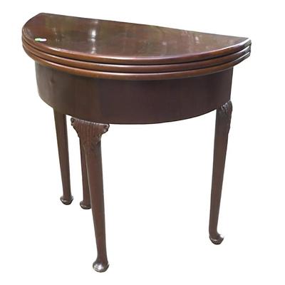 Antique Mahogany Triple Top Folding Games Table. 29 50"x14.25"x31"