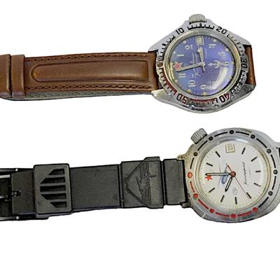 2 VINTAGE RUSSIAN KOMANDIRSKIE WATCHES - WORKING