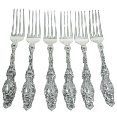 6 GORHAM STERLING SILVER LILY FORKS