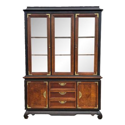 Broyhill Premier Collection "Ming Dynasty" Illuminated China Cabinet. Maple, Cherry, Ash. Beveled Glass Doors. Measures...
