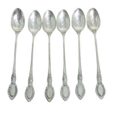 6 STERLING SILVER GUILDHALL REED & BARTON ICED TEA SPOONS