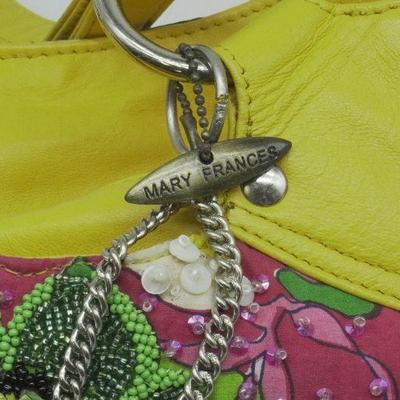 MARY FRANCES YELLOW DOUBLE STRAP HANDBAG