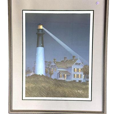 Jim Booth (1945-2021) Limited Edition Hunting Island Light signed and numbered 657/750 in pencil by the artist. Professionally framed and...