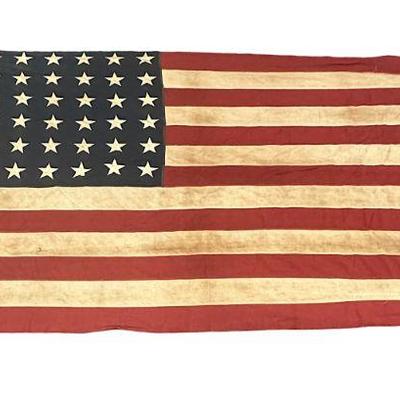 WWII ERA 48 STAR AMERICAN FLAG OLD GLORY