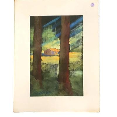 Don Wright (louisiana 1938-2007) Original Oil Pastel on Canvas. 