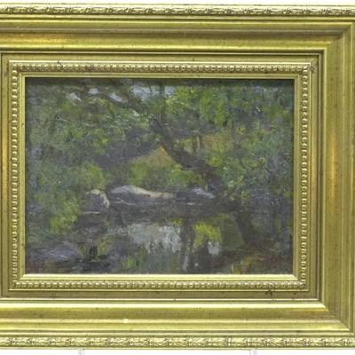 ANTIQUE AMERICAN SCHOOL IMPRESSIONIST LANDSCAPE