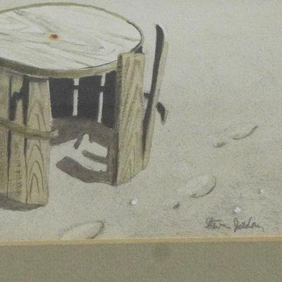 STEVEN JORDAN WOOD BASKET ON BEACH