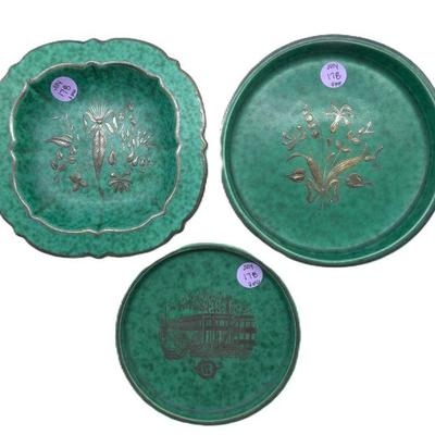 Three Art Deco Argenta trinket dishes by Wilhelm Kage for Gustavsberg. "Argenta" was introduced at the Stockholm exhibition in...