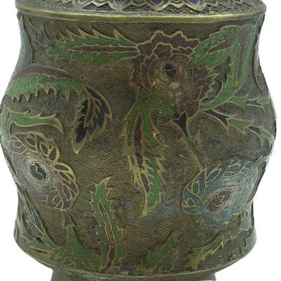 Japanese Bronze and Enamel Vase c. 1920.
