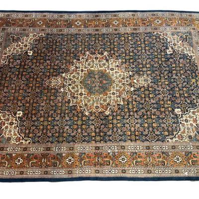 Large Antique Persian Fine Bidjar Hand Knotted Rug. Measures 138"x97.5". 