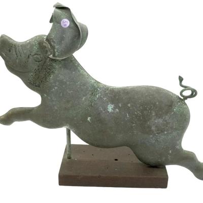 VINTAGE COPPER PIG WEATHERVANE