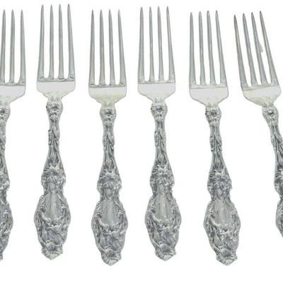 Six (6) Gorham Sterling Silver Dinner Forks in the stunning and elegant Lily pattern.