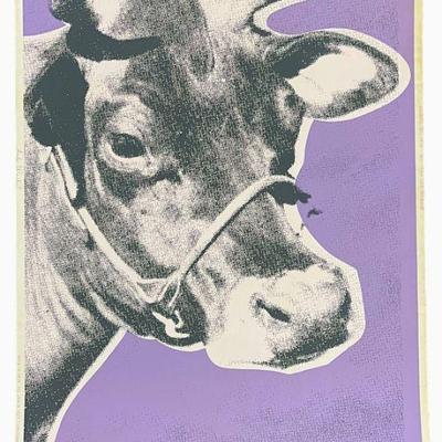 Andy Warhol Cow from the Modern Art Pavilion Seattle Center from November 1976 - January 1977. The cow background is purple. Screenprint...