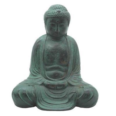 Older Patinated Bronze of a Seated Buddha. Measures 9"x6.5"x10.5" Tall. 