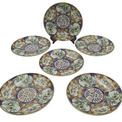 6 GOLD IMARI CHARGERS 11"