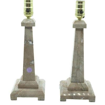 PAIR OF MID CENTURY MARBLE NEOCLASSICAL TABLE LAMPS