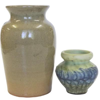 2 POTTERY VASES MEADERS + PETERS & REED