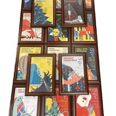 16 FRAMED CHARLESTON SYMPHONY POSTERS