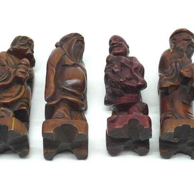8 VINTAGE HAND CARVED CHINESE IMMORTALS