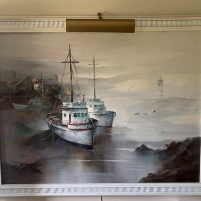 Eddie Rawson Original Large Boat Painting $200