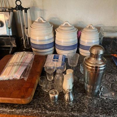 Cocktail Shaker $20, Cannister Set $25