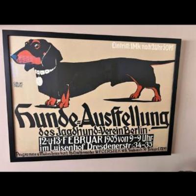 $255. Hunde Ausstellung Lithograph 