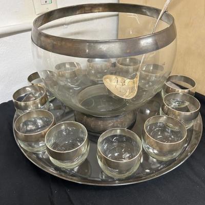 Vintage Dorothy Thorpe Punch Bowl Set