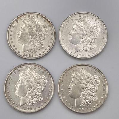 #350 • (4) 1878-1900 Morgan Silver Dollars
