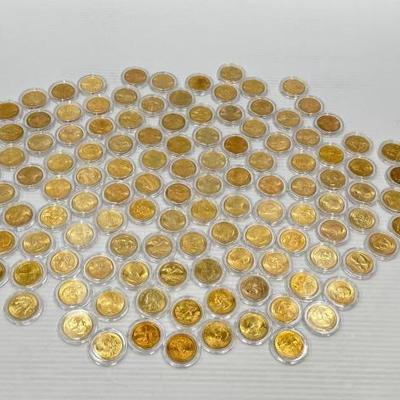 #842 • Approx (100) 2009-2020 Gold Toned Washington Quarters
