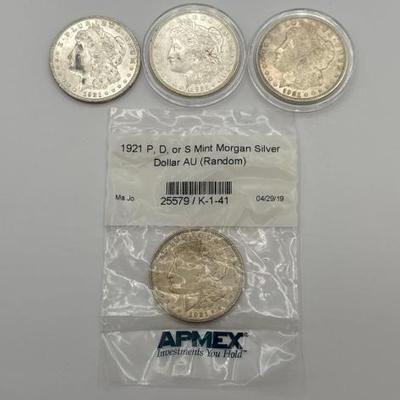 #434 • (4) 1921 Morgan Silver Dollars
