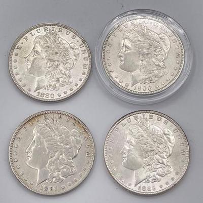 #400 • (4) 1880-1990 Morgan Silver Dollars
