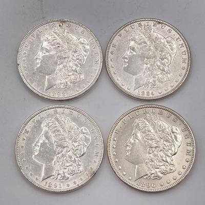 #376 • (4) 1884-1898 Morgan Silver Dollars

