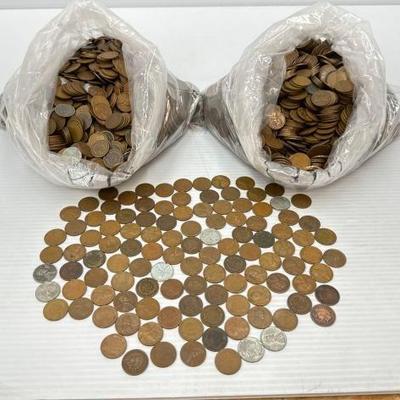 #912 • Over (2000) Lincoln Wheat, Steel & Indian Head Pennies
