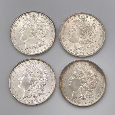 #334 • (4) 1879-1898 Morgan Silver Dollars
