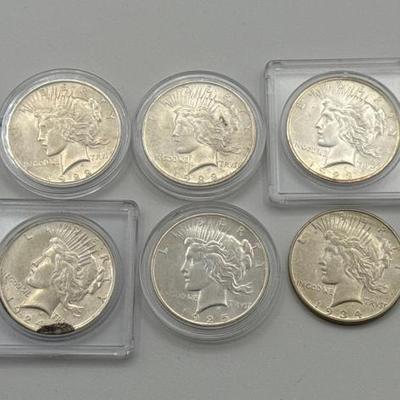 #458 • (6) 1922-1934 Silver Peace Dollars
