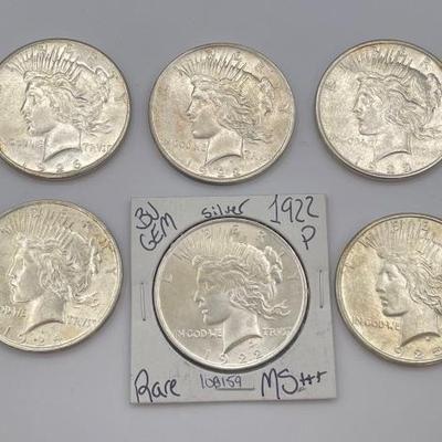 #496 • (6) 1922-1926 Silver Peace Dollars
