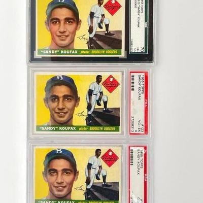 #936 • (3) 1955 Sandy Koufax Baseball Cards
