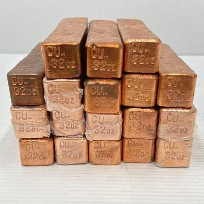 #924 • (18) 32oz Copper Bars
