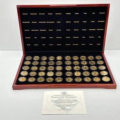 #848 • (50) 1999-2008 State Quarters Layered in 24k Gold
