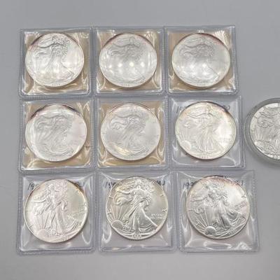 #708 • (10) .999 Fine Silver American Eagle Coins
