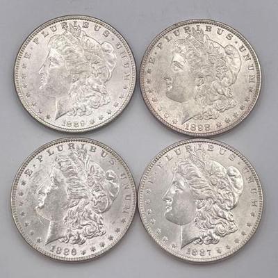 #374 • (4) 1886-1898 Morgan Silver Dollars
