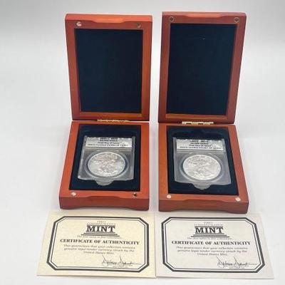 #740 • (1) 2009 & (1) 2010 .999 Fine Silver American Eagle Coins
