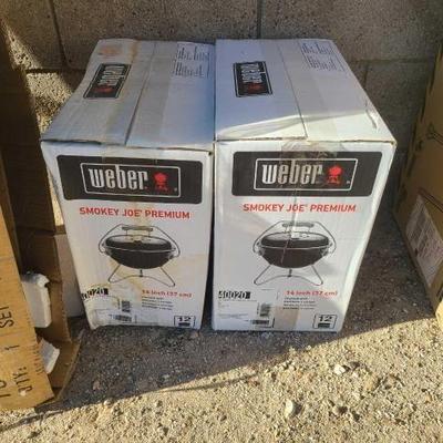#6002 • (2) Weber Smokey Joe Premium 14" Charcoal Grill
