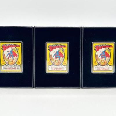 #734 • (3) 2022 $2 1oz .999 Fine Silver Superman #1 Bars
