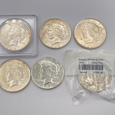 #464 • (6) 1922-1926 Silver Peace Dollar
