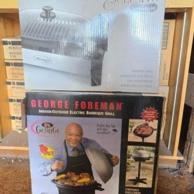 #5076 • George Foreman Electric Bqq / Grill & Sclusivo DeLonghi Grill
