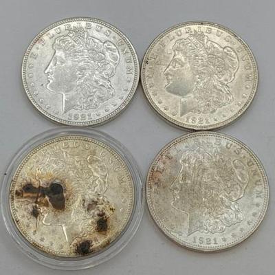 #420 • (4) 1921 Morgan Silver Dollars
