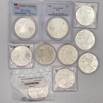 #700 • (10).999 Fine Silver American Eagle Coins
