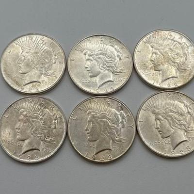 #516 • (6) 1922-1923 Silver Peace Dollars
