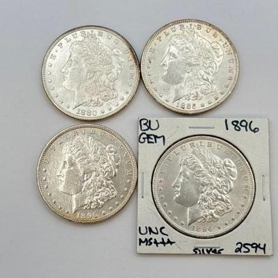 #386 • (4) 1880-1896 Morgan Silver Dollar
